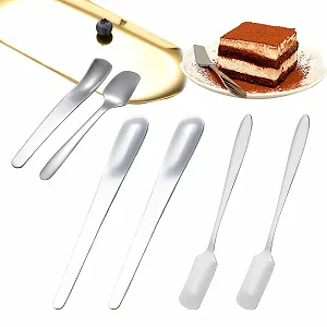 Ложки Маленькие Набор 6 шт, нержавеющая сталь, кофейные ложки, маленькие, сервировочные ложки, ложки для мороженого, 11 cm, ложки для салата для чая, кофе, джема, йогурта (Серебро) - Фото 1