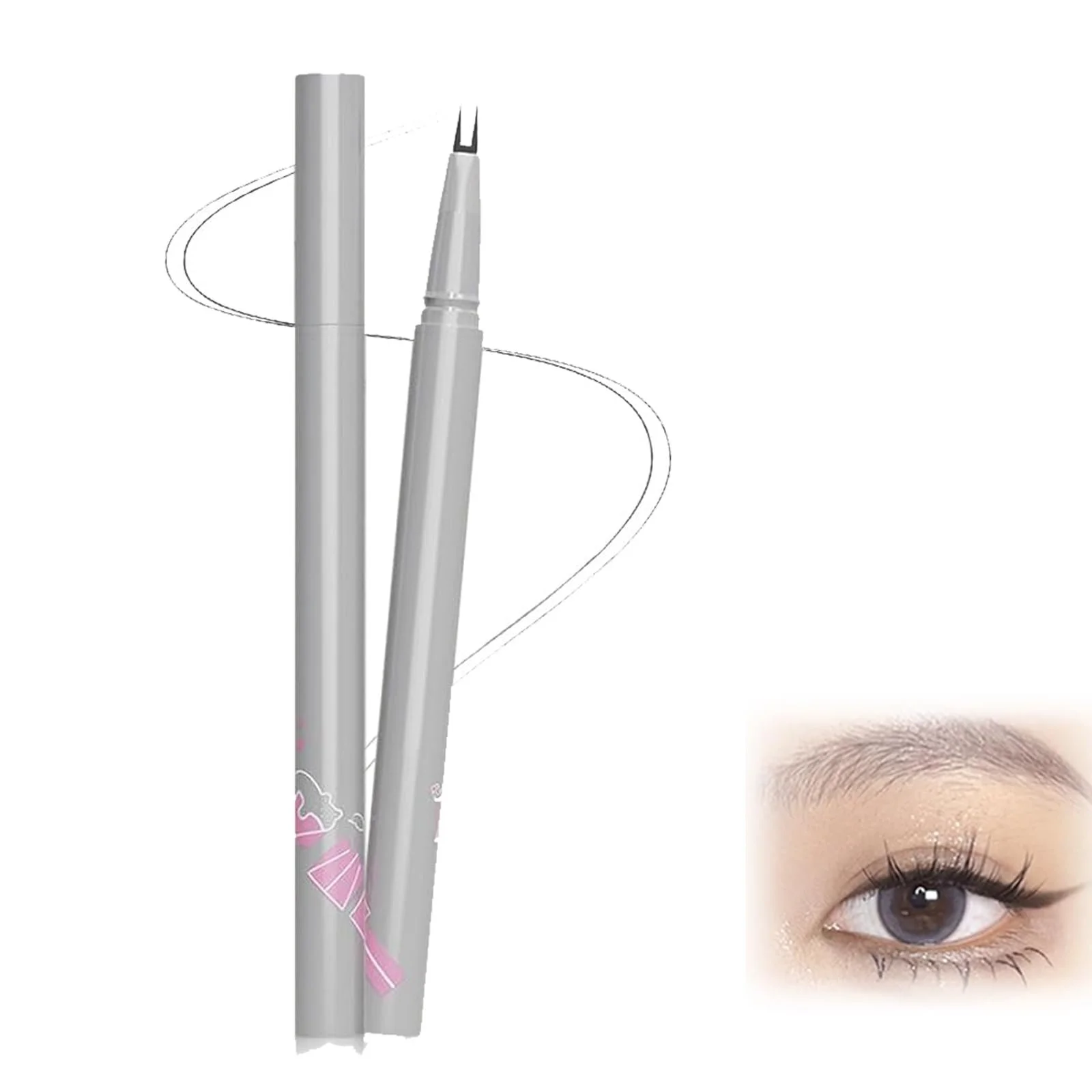 Підводка для вій ZANWANXIN Подвійний кінчик Сіро-чорний, фото №1