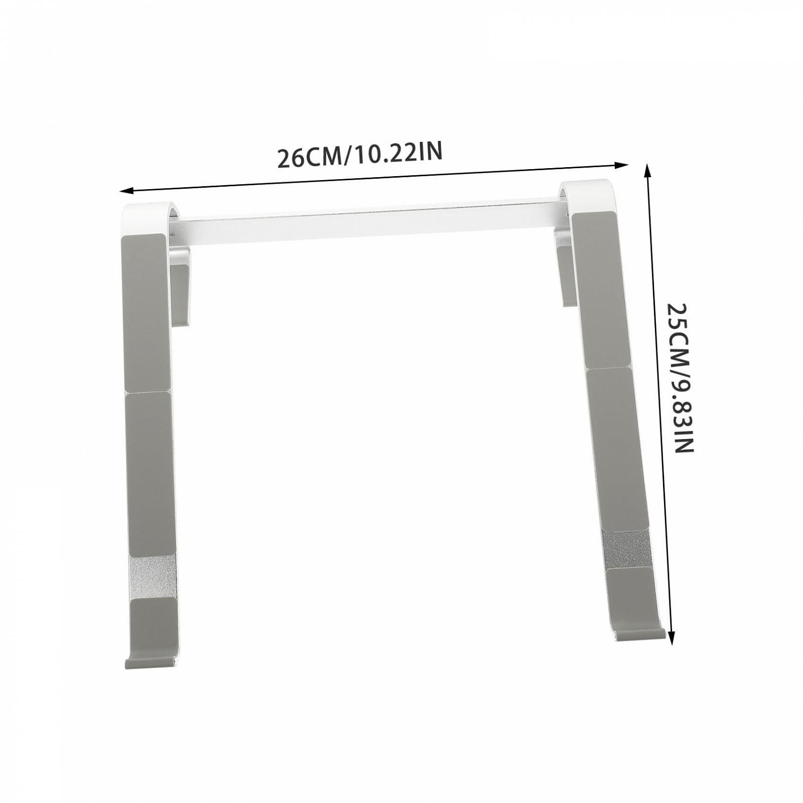 Подставка для ноутбука алюминиевая Настольный держатель Регулируемая по высоте Эргономичная Двойная арочная конструкция Стабильная Подставка для ноутбука Настольная Подставка для ПК Планшет База Портативная Серебряная, фото №5