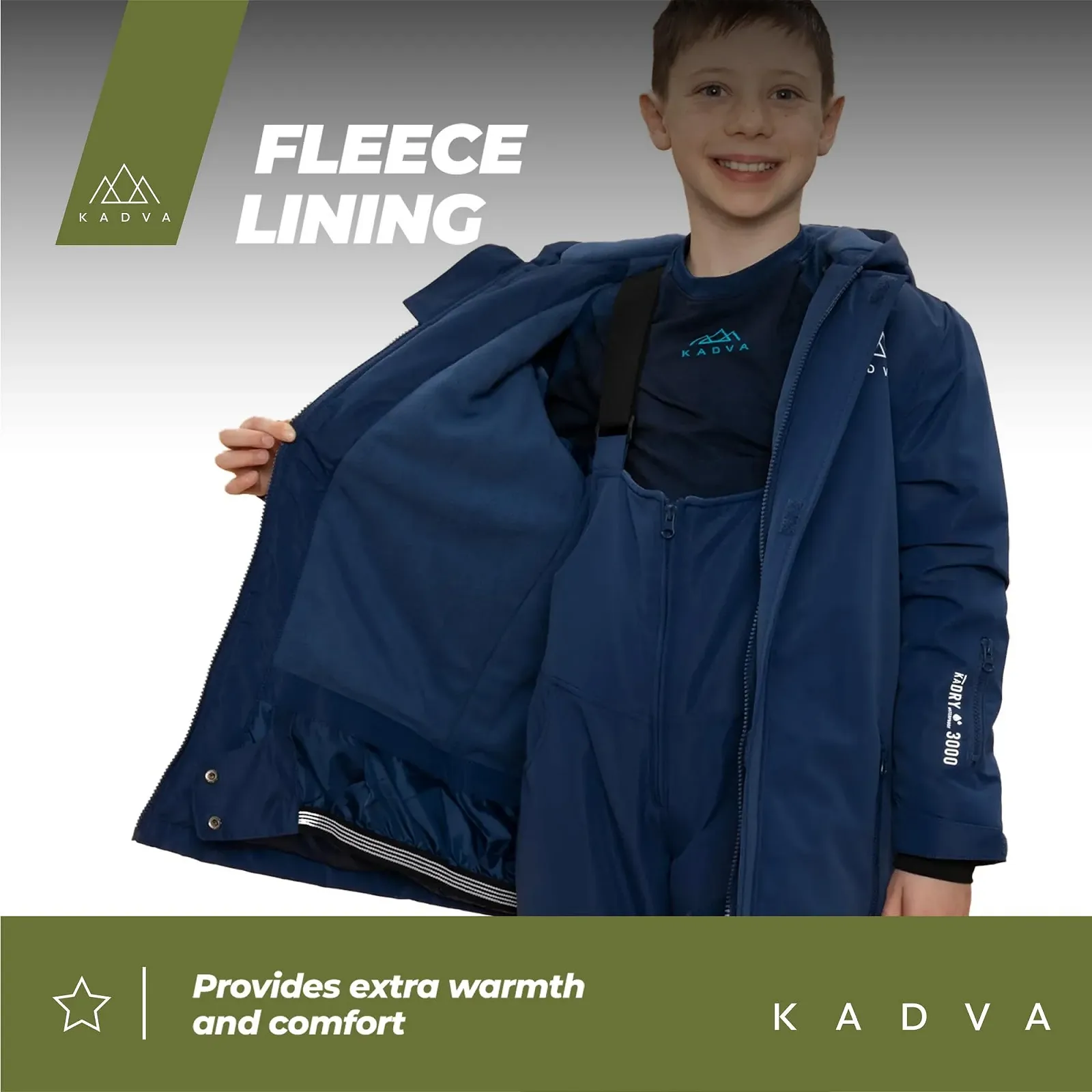 Дитяча лижна куртка з капюшоном KADVA SKIRO JR Водонепроникна та вітрозахисна з капюшоном, фото №3