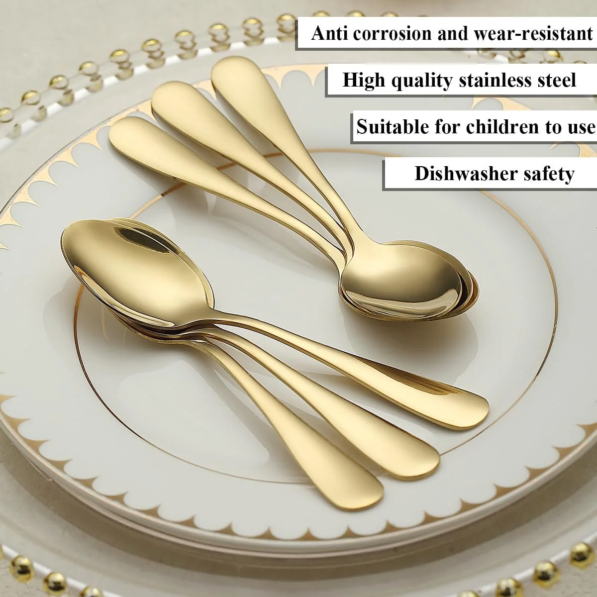 Ложка чайна Gold, набір 12 шт., фото №4