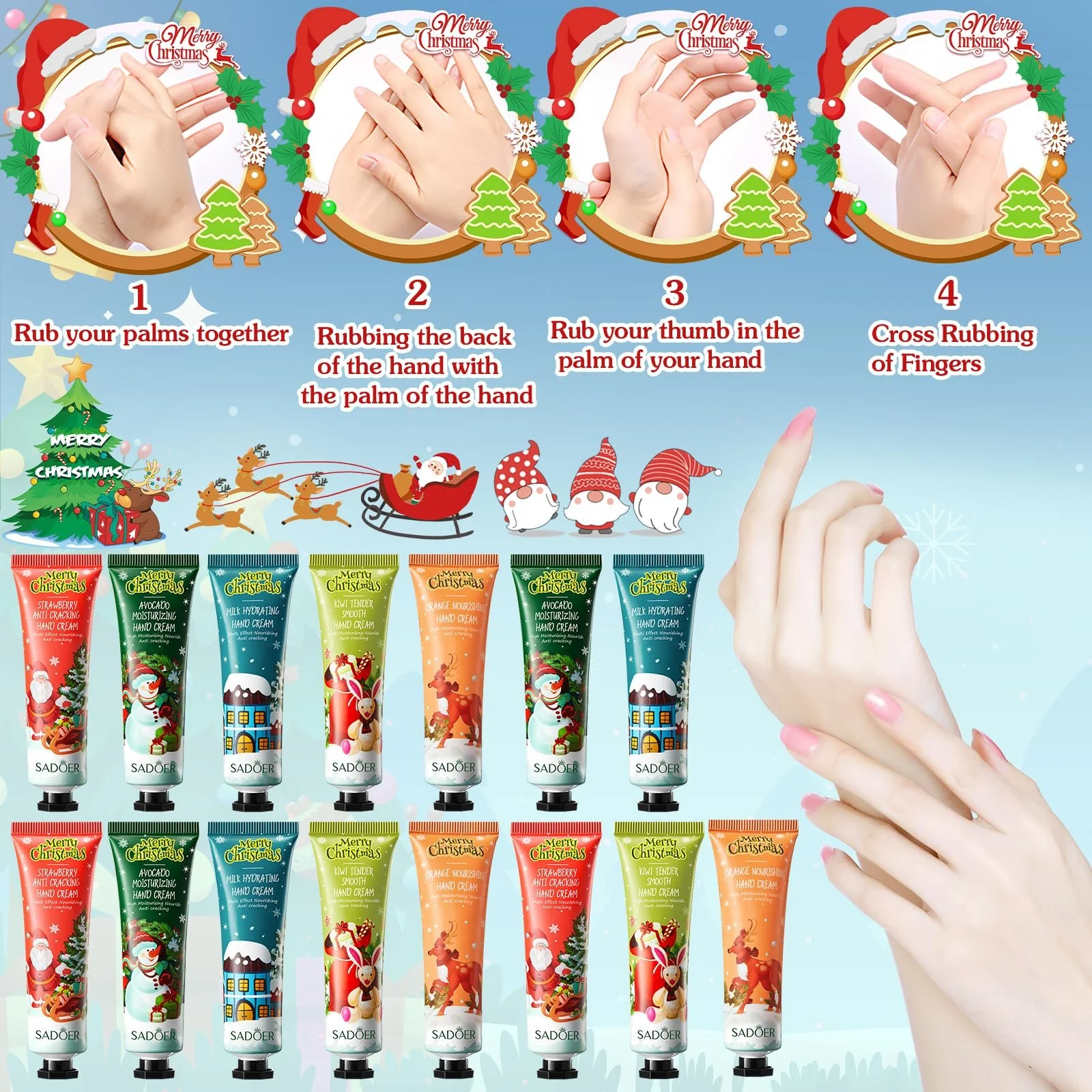 Крем для рук Набір Міні-крем для рук для жінок, для сухої потрісканої шкіри, фото №5