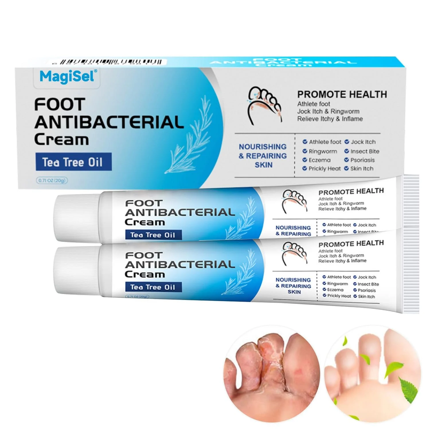 Гель для ног против грибка, зуда и запаха натуральный 2 шт., фото №1 Гель для ног против грибка, зуда и запаха натуральный 2 шт., фото №1