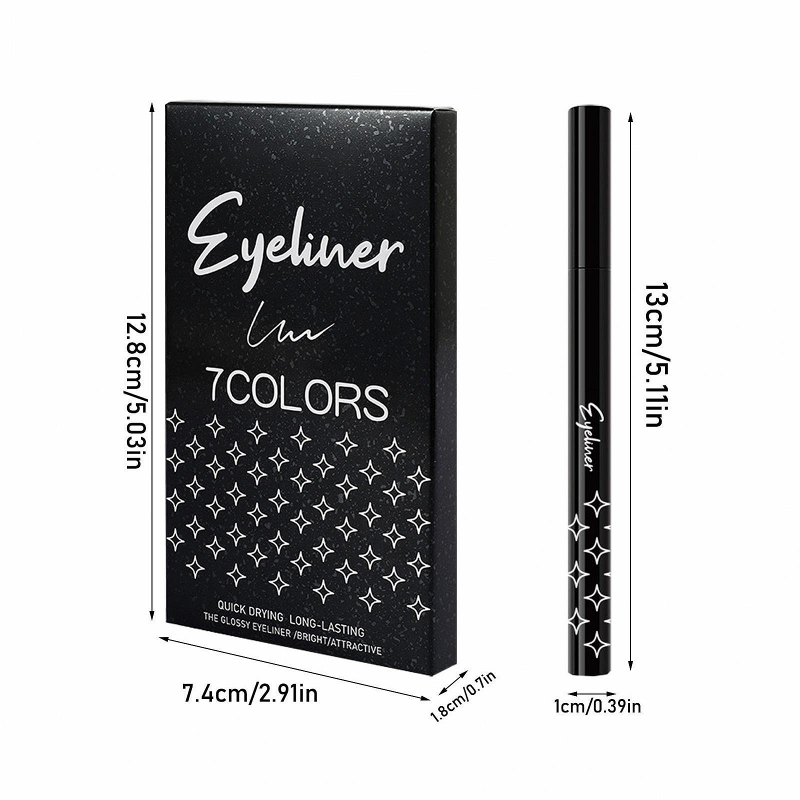 Набір олівців для підводки для очей Colourful Eyeliner Pen Set 7 штук Гліттер Водостійка, фото №6