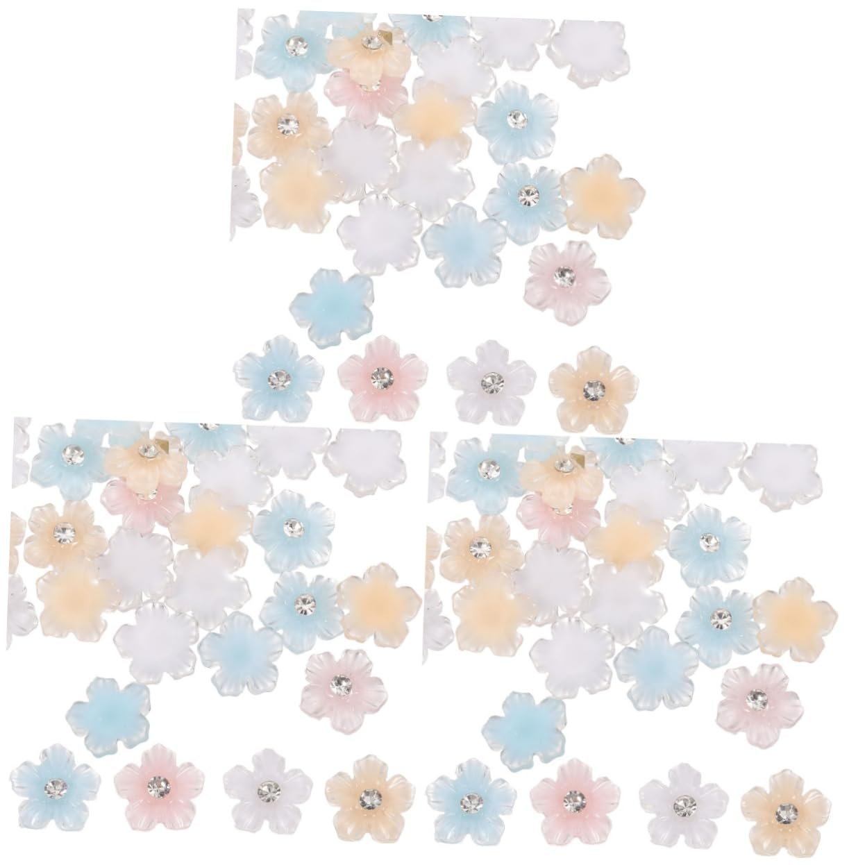 Цветок FRCOLOR 3 шт. Украшения для ногтей со стразами Аксессуары для творческого нейл-арта Стильное украшение для ногтей, фото №1