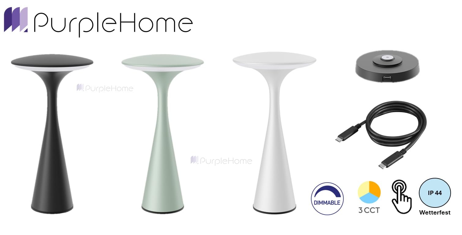 Настольная лампа Braytron LED Battery Touch Dimmable USB IP44 Black, фото №5