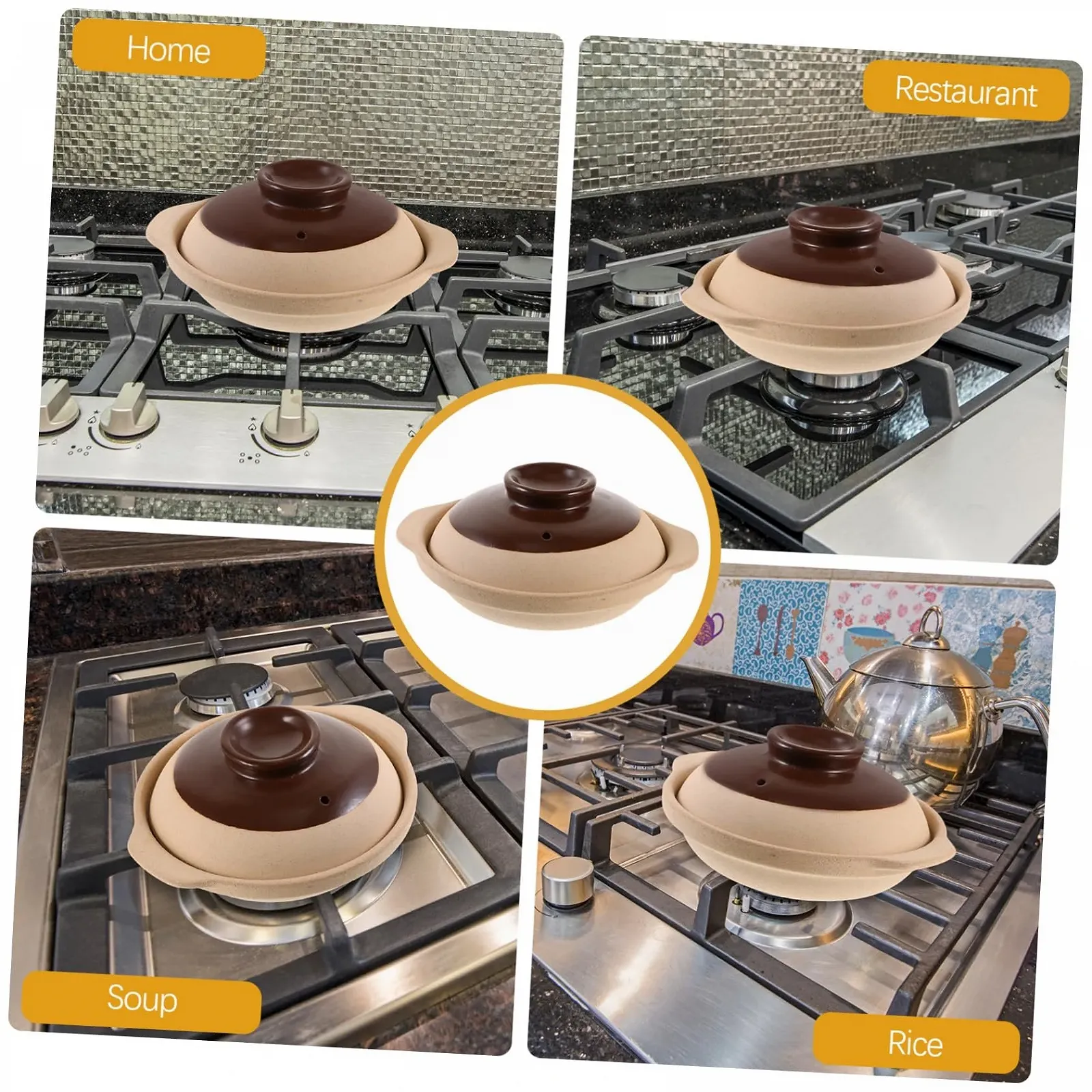 Кастрюля GLEAVI Керамическая Малая С нескользящей ручкой Черная, фото №6