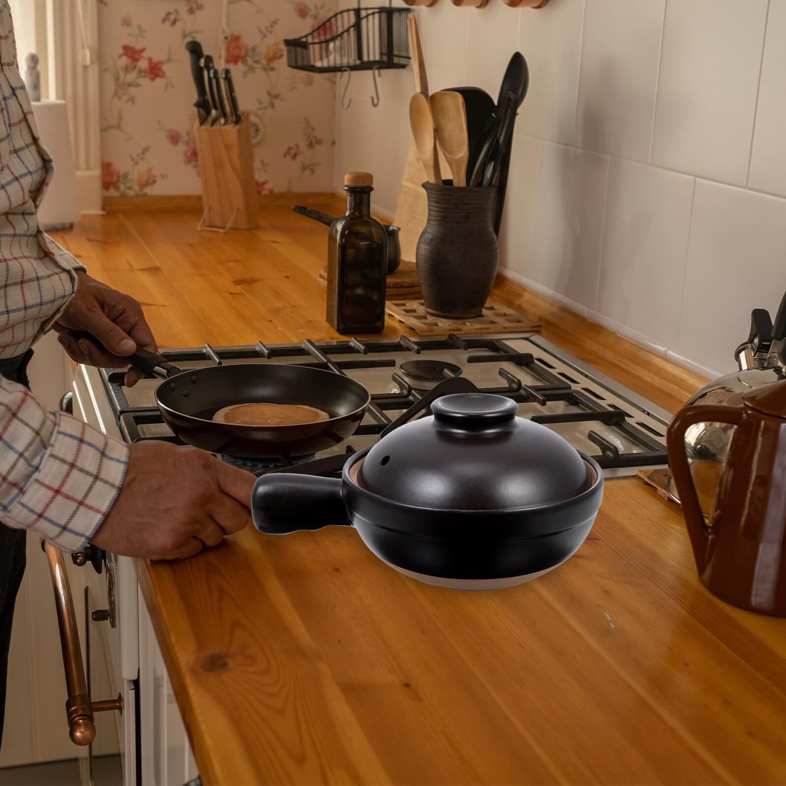 Ківш BESPORTBLE Keramik з кришкою та однією ручкою керамічний термостійкий, фото №8