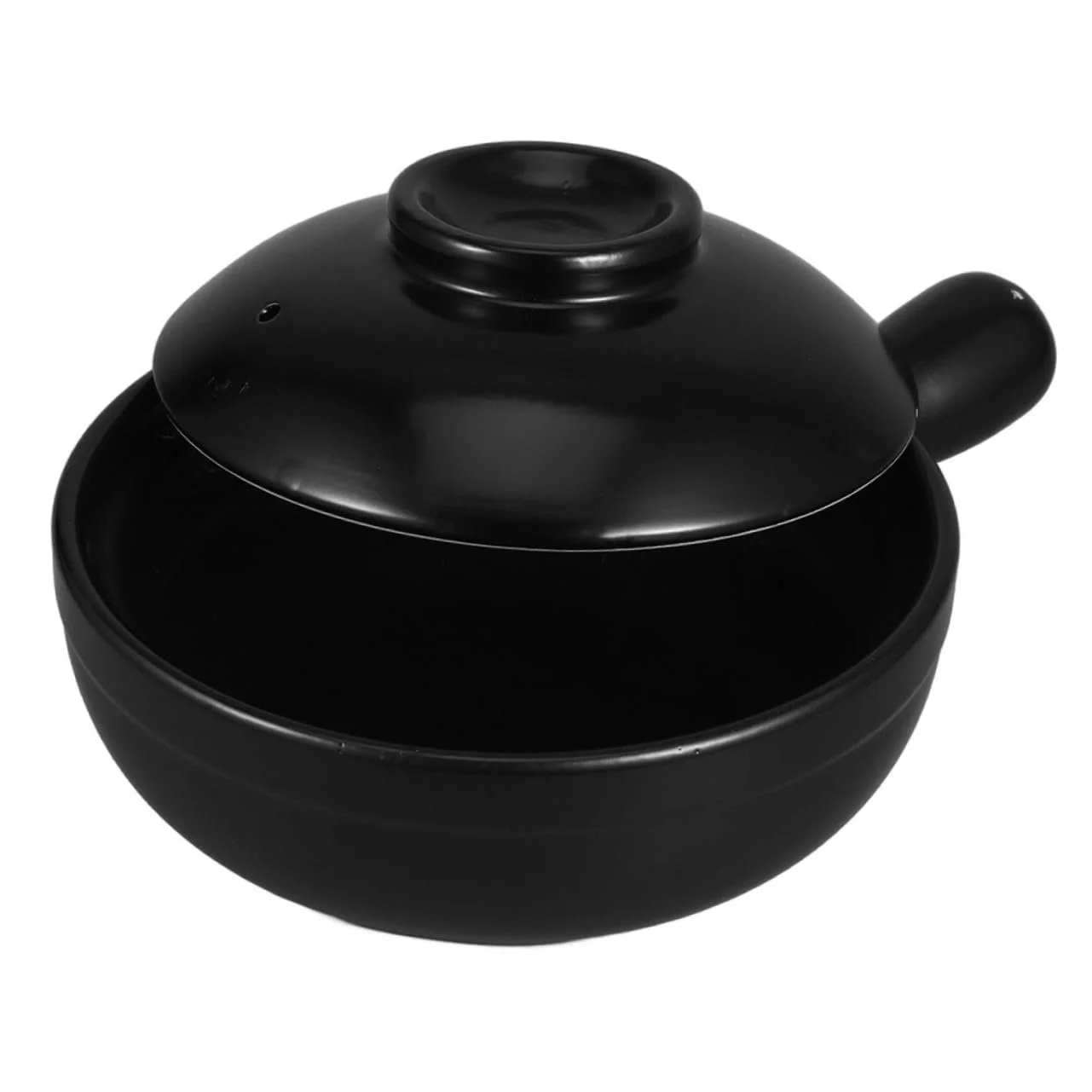 Горшок для приготовления глиняный с крышкой малый из натуральной терракоты многофункциональный для риса и супа, фото №1