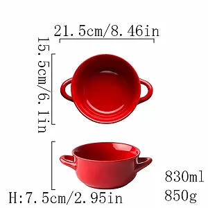 Форма для запекания керамическая с ручками глубокая Однотонная synthetic.ua - Фото 1