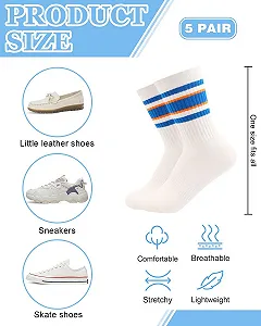 Носки Полосатые 35-42 Хлопковые 5 пар synthetic.ua - Фото 1