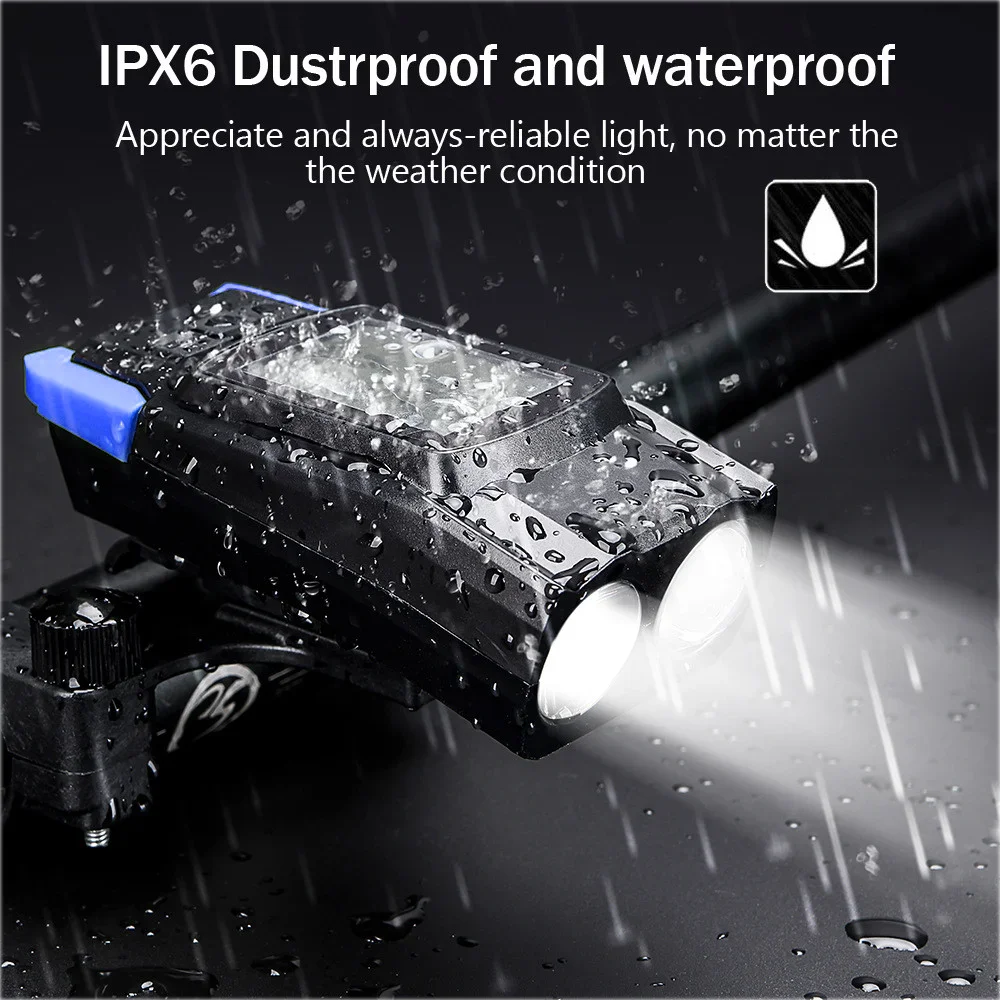 Велосипедний комп'ютер BK-1920 з вело ліхтарем 2 LED Т6 дальній-ближній та дзвінком синій, фото №6 Велосипедний комп'ютер BK-1920 з вело ліхтарем 2 LED Т6 дальній-ближній та дзвінком синій, фото №6