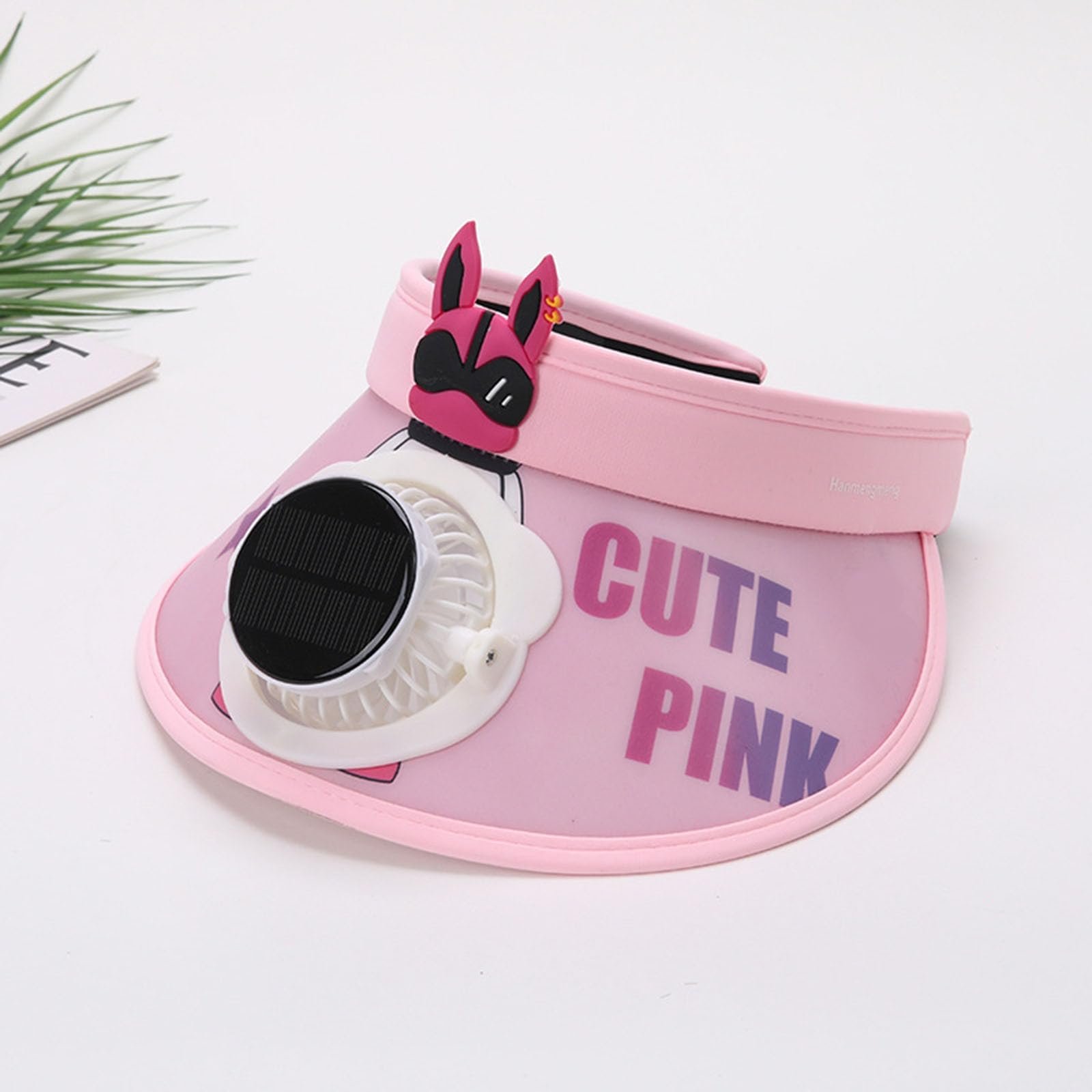 Козырек солнцезащитный детский с USB-вентилятором и перчатки для девочек, фото №2