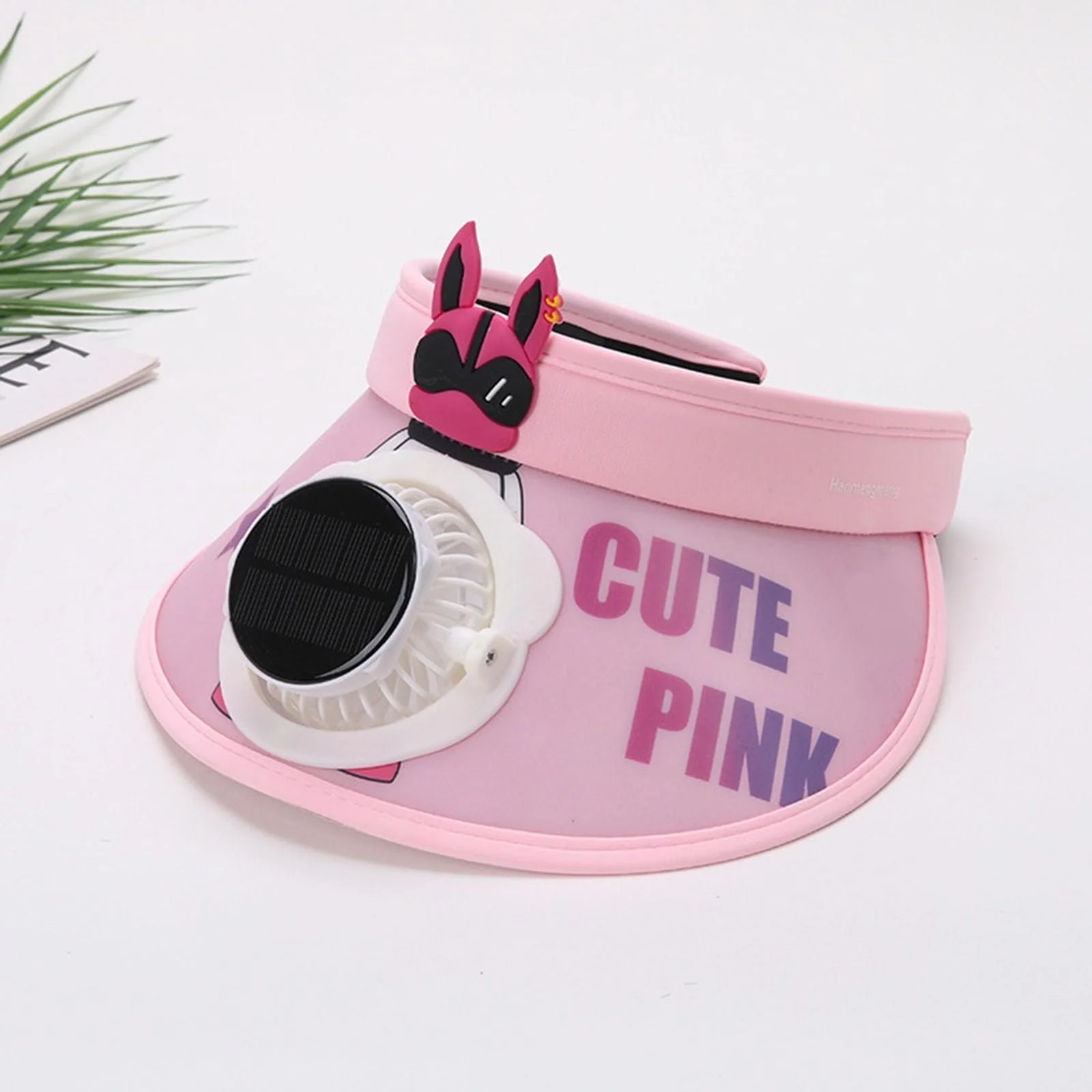 Козырек солнцезащитный детский с USB-вентилятором и перчатки для девочек, фото №2