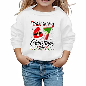 Детский свитшот с принтом букв, круглый вырез, длинные рукава - Фото 1