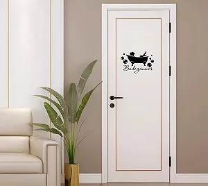 Наклейка на стіну Жінка у ванні Вінтаж Чорно-біла 18 x 27 см набір 2 шт. synthetic.ua - Фото 1