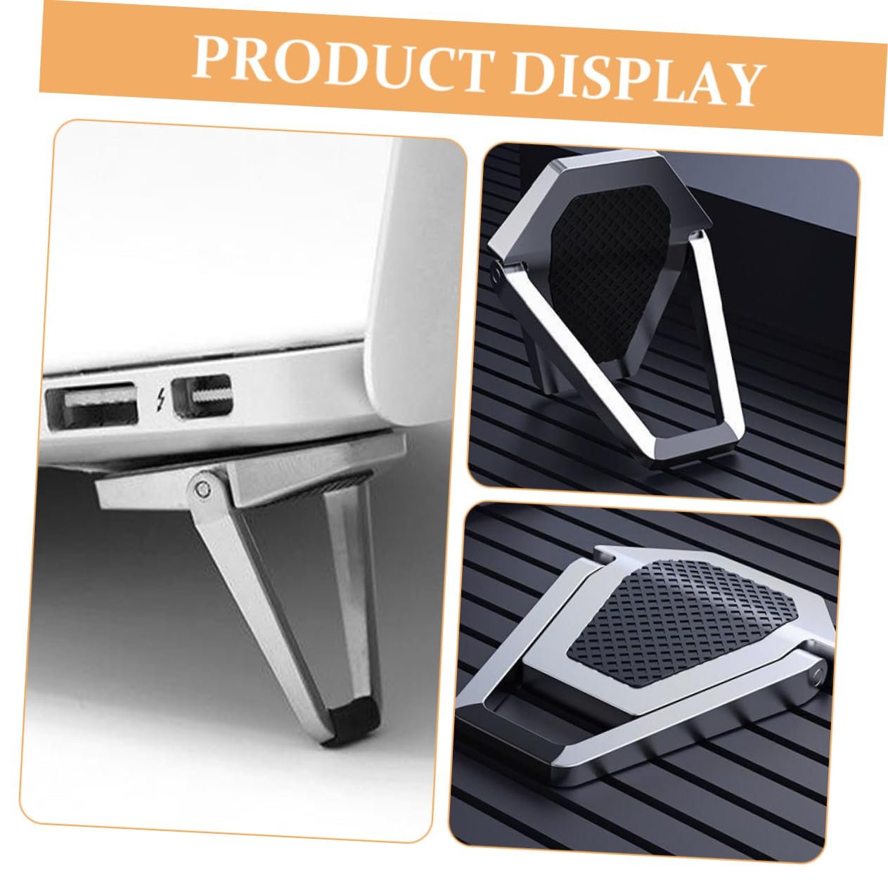 Підставка для ноутбука Маленька, цинковий сплав, складана, охолоджуюча, ергономічна - 4 шт., фото №3