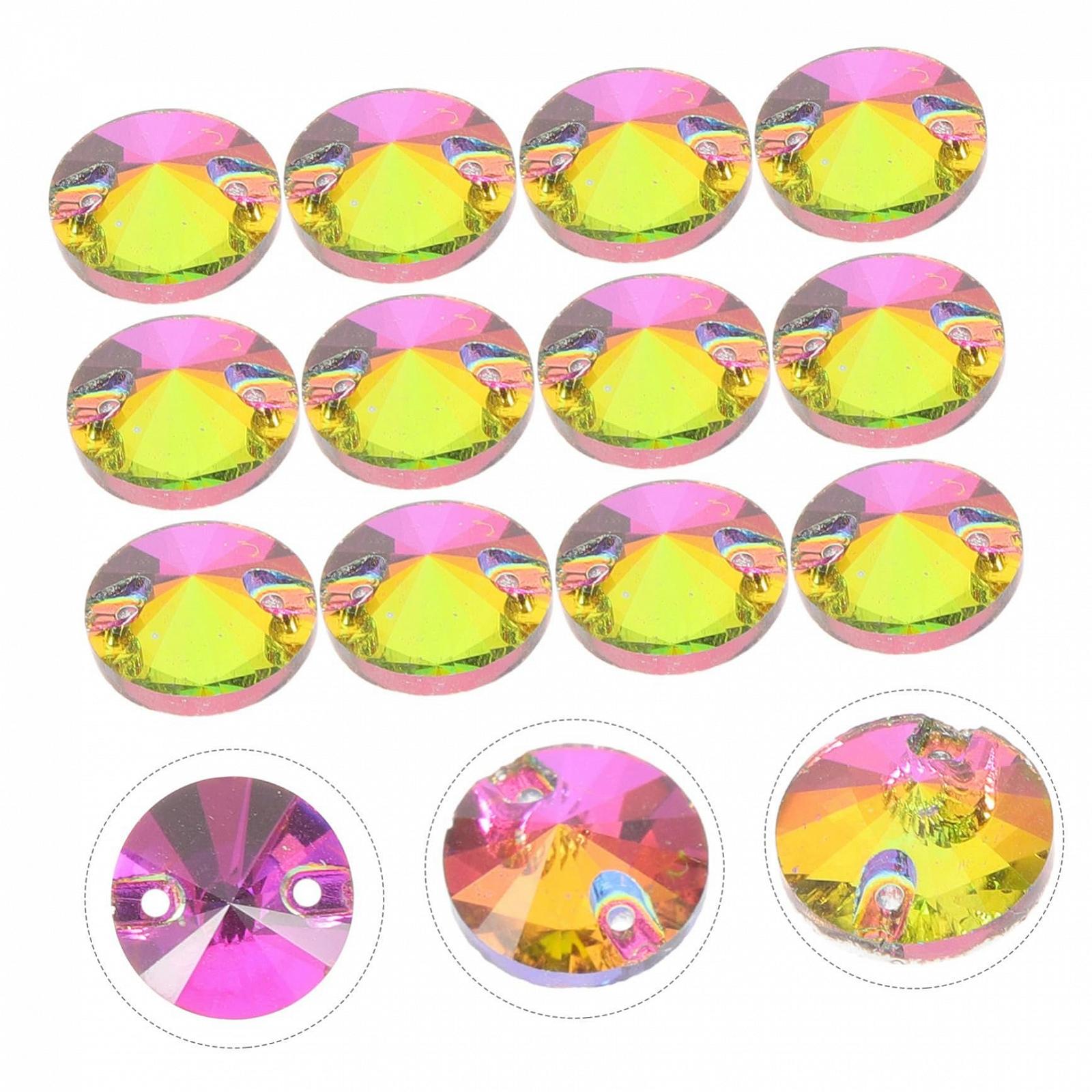 Стразы Круглые Стеклянные для декора одежды, 48st, для рукоделия, фото №2