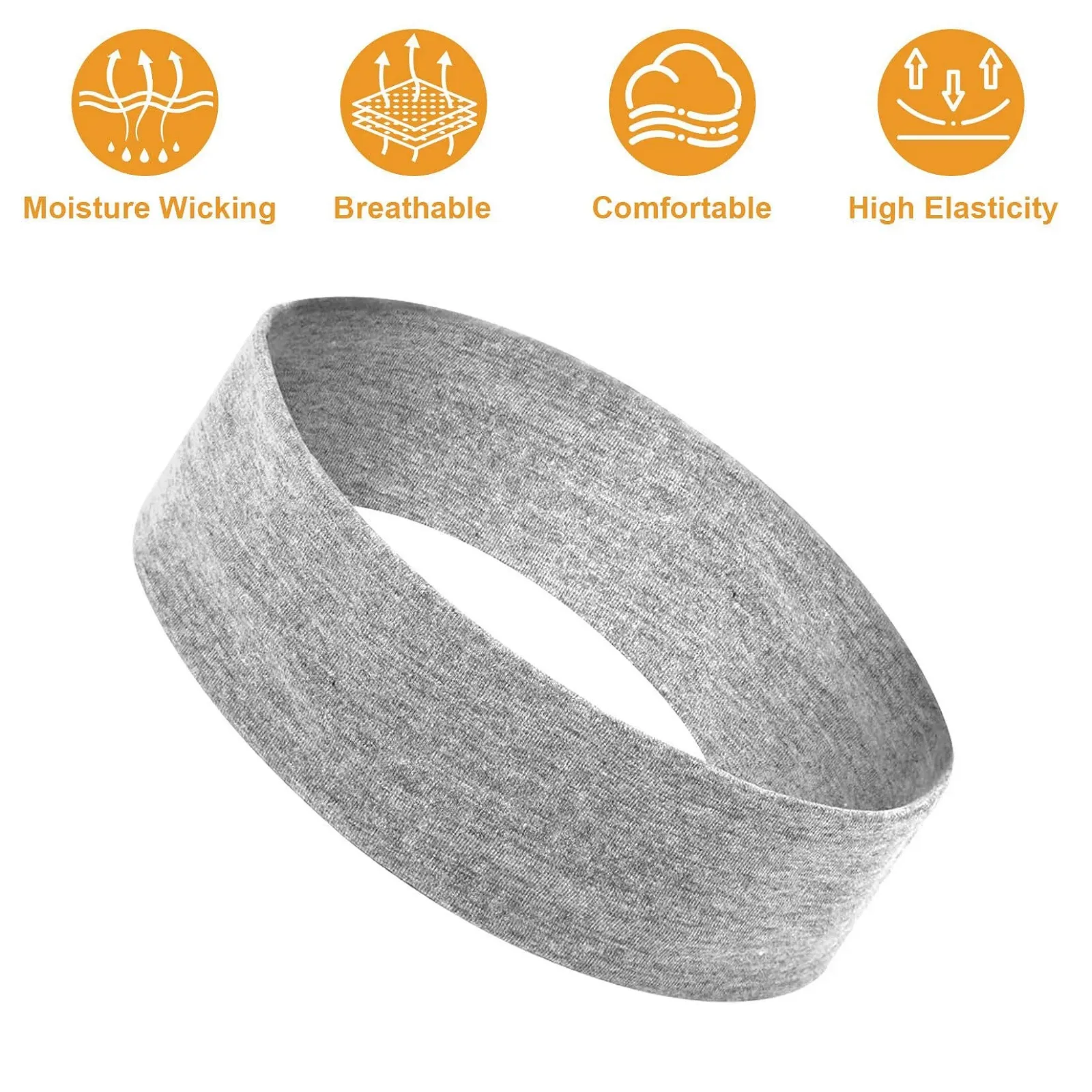 Набір з 8 широких літніх жіночих пов'язок на голову, спортивна, фото №3