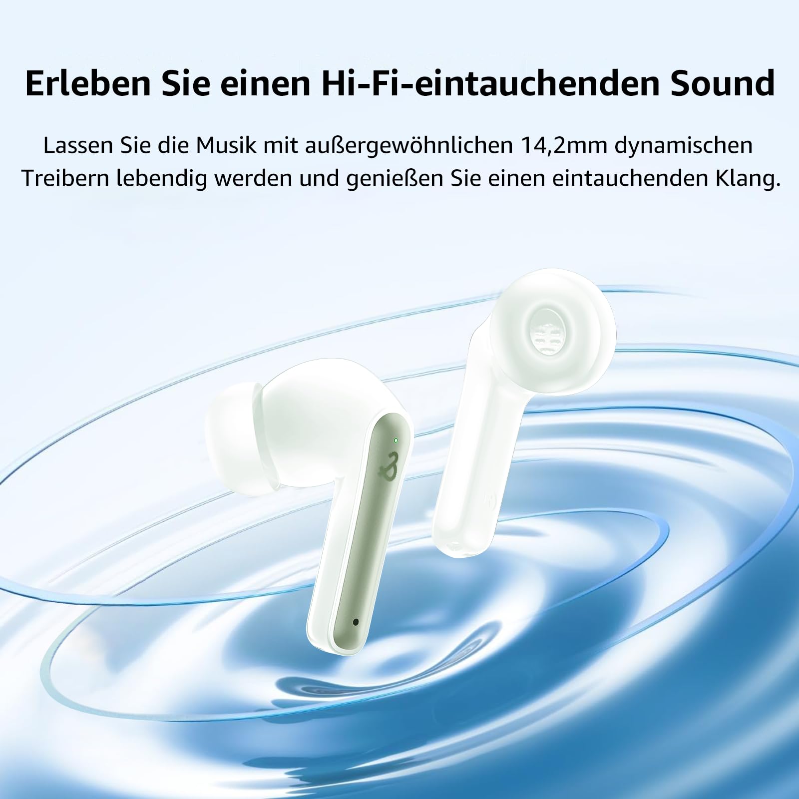 Наушники Bluetooth Беспроводные 5.3 С 6 ENC микрофонами Вкладыши с HiFi стерео глубокими басами Шумоподавлением 50 часов воспроизведения IPX8 Водонепроницаемые, фото №3 Наушники Bluetooth Беспроводные 5.3 С 6 ENC микрофонами Вкладыши с HiFi стерео глубокими басами Шумоподавлением 50 часов воспроизведения IPX8 Водонепроницаемые, фото №3