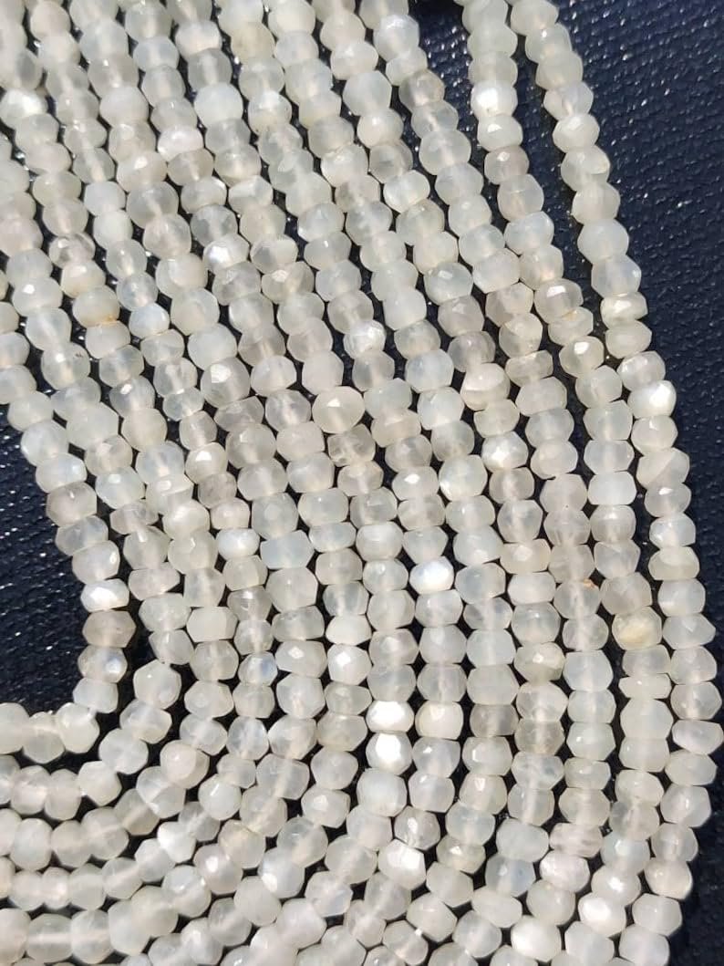 Бусины Лунный Камень Граненые 4-4.5 мм, фото №4