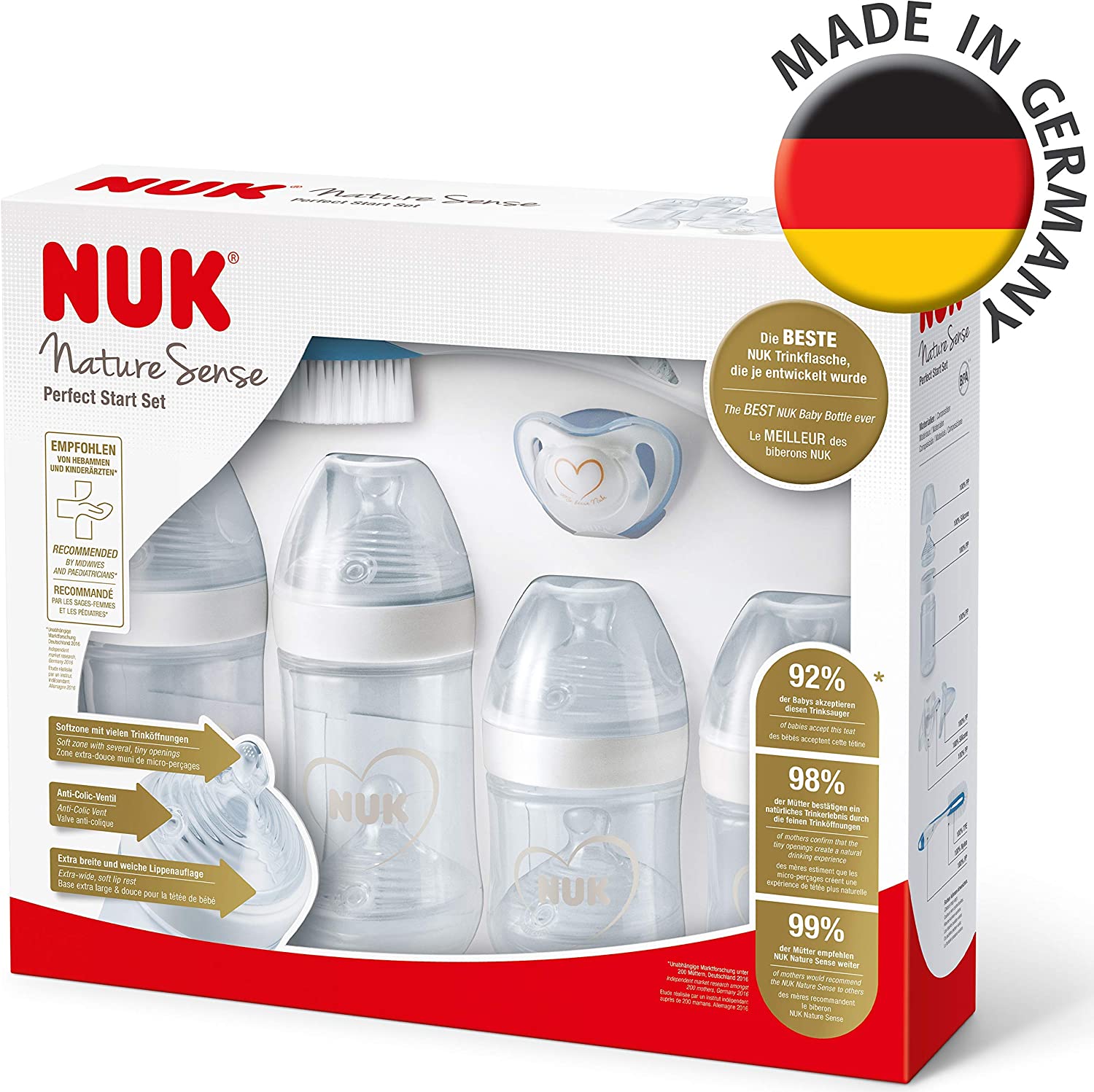 Набор детских бутылочек для кормления NUK Nature Sense 0-18 мес, фото №3