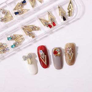 Подвеска для ногтей LALAFINA Стрелы из сплава, 24 x 12, крест, синие стразы synthetic.ua - Фото 1