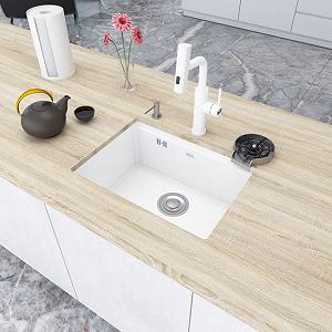 Кухонна мийка біла під стільницю 1 мм з нержавійки Nett NW-5742 - Фото 1