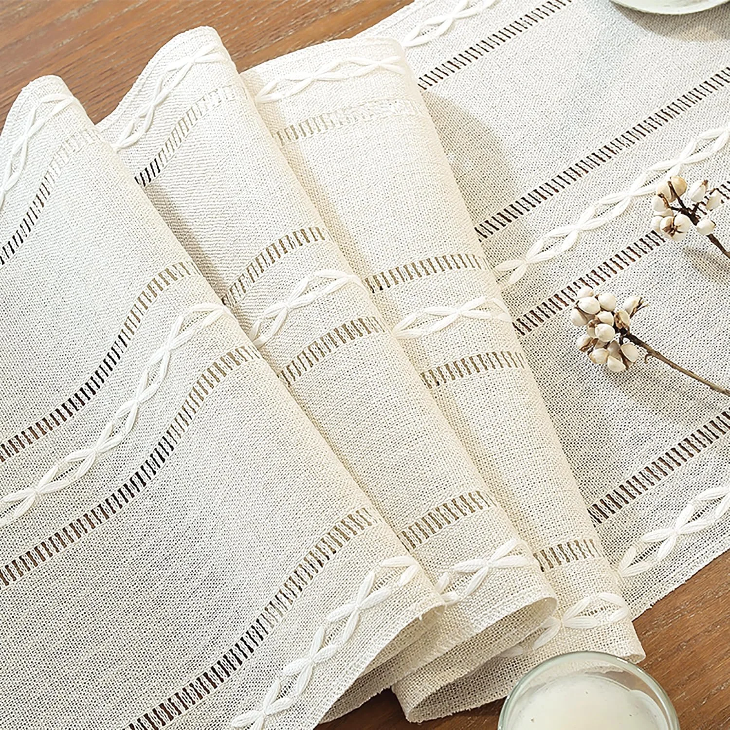 Ранер для столу Boho Cotton Linen Mesh Modern Outdoor 33 x 160 см Cream, фото №5 Ранер для столу Boho Cotton Linen Mesh Modern Outdoor 33 x 160 см Cream, фото №5