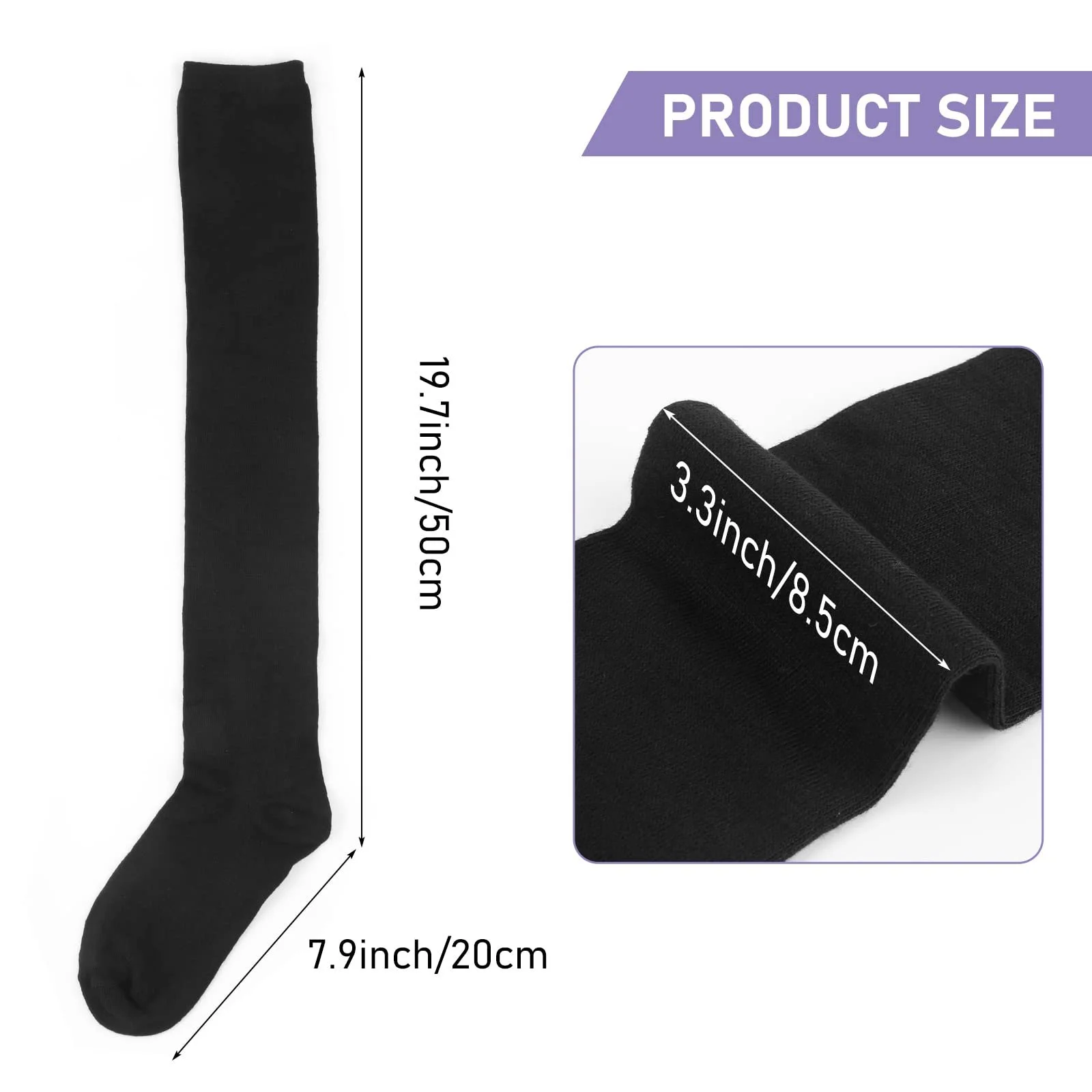 Высокие носки WLLHYF для женщин и девушек, хлопковые, очень длинные носки для женщин, гетры выше колена, носки для сапог для женщин и девушек, фото №2