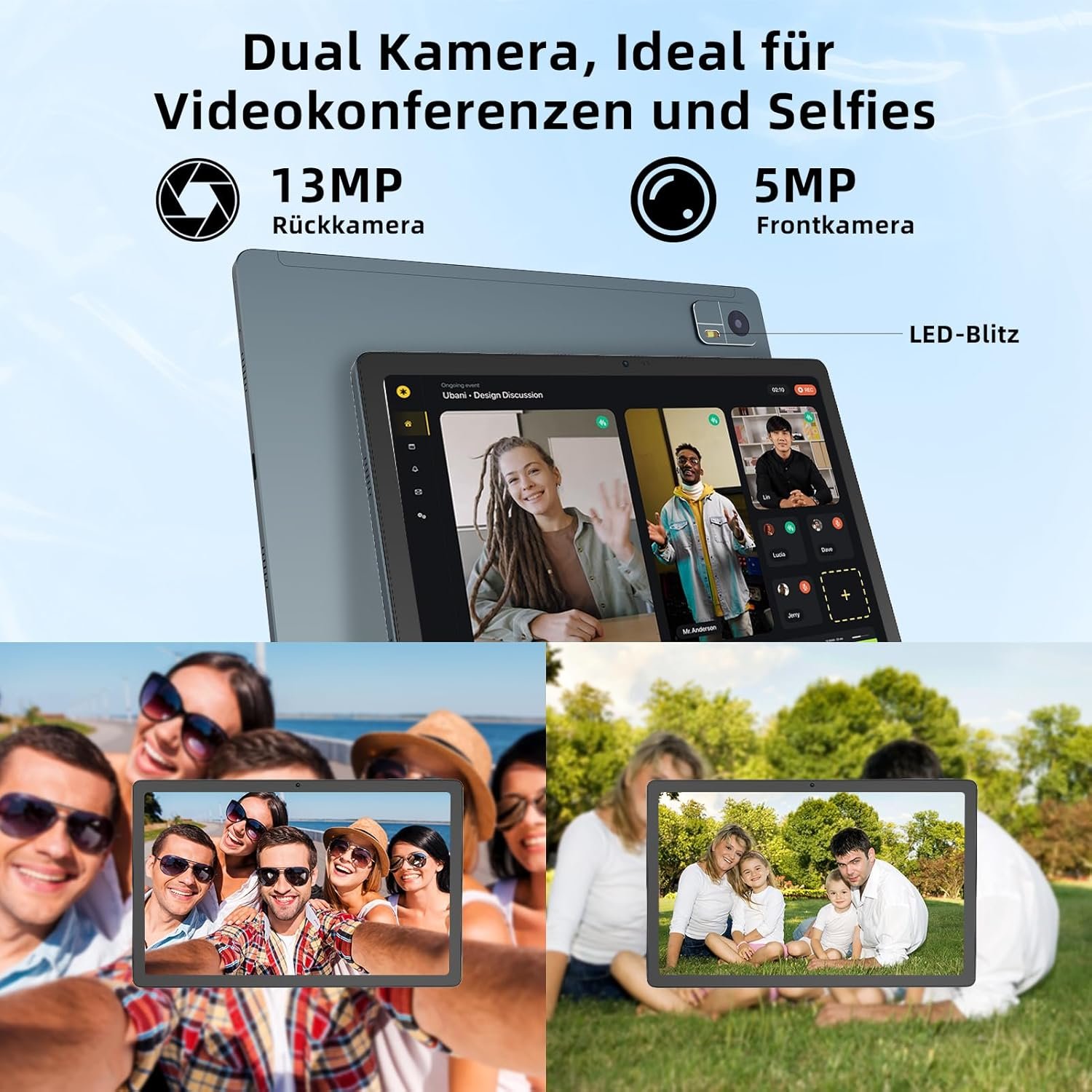 Планшет 10.4" 2K M00KIA M1036 6+10/128Gb 8 ядер Android 13 10000mAh Черный, фото №4