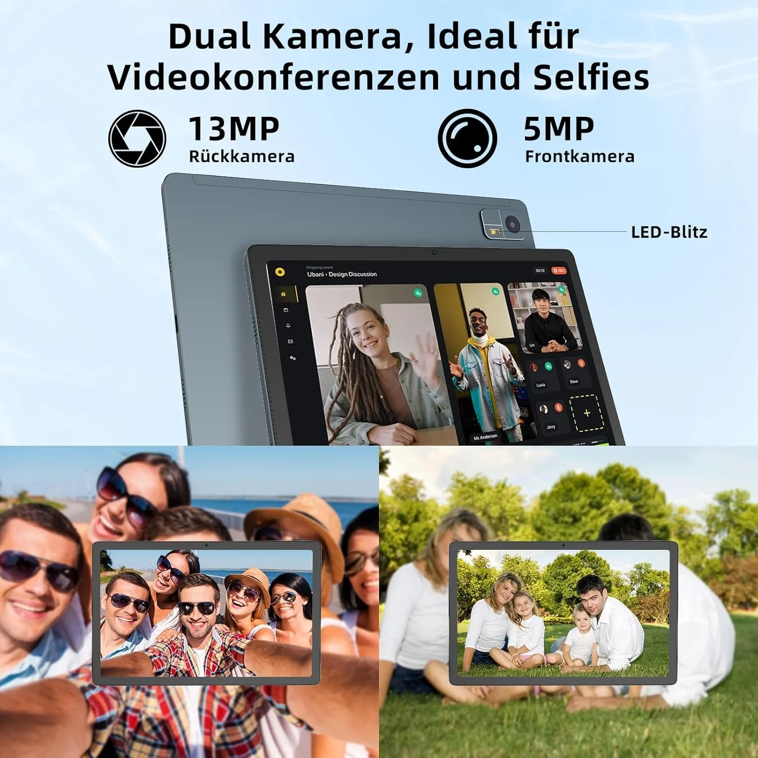 Планшет 10.4" 2K M00KIA M1036 6+10/128Gb 8 ядер Android 13 10000mAh Чорний, фото №4 Планшет 10.4" 2K M00KIA M1036 6+10/128Gb 8 ядер Android 13 10000mAh Чорний, фото №4