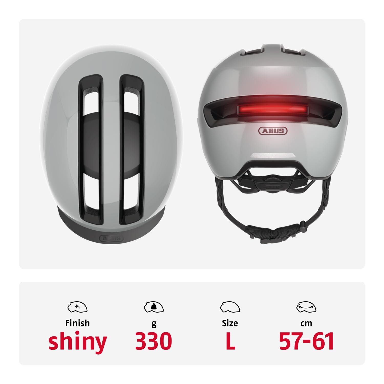Шлем Urban ABUS HUD-Y с магнитной, перезаряжаемой LED задней подсветкой и магнитной застежкой, фото №3