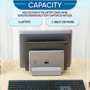 Подставка для ноутбука Elestoria Регулируемая - Подходит для 5 устройств Серый synthetic.ua - Фото 1