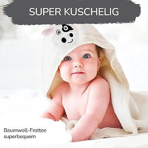 Полотенце с капюшоном Minky Mooh из органического хлопка, 75 x 75 см, белый synthetic.ua - Фото 1