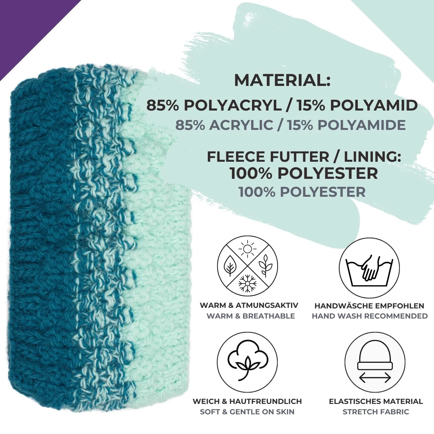 В'язана пов'язка на голову жіноча styleBREAKER, фото №4 В'язана пов'язка на голову жіноча styleBREAKER, фото №4