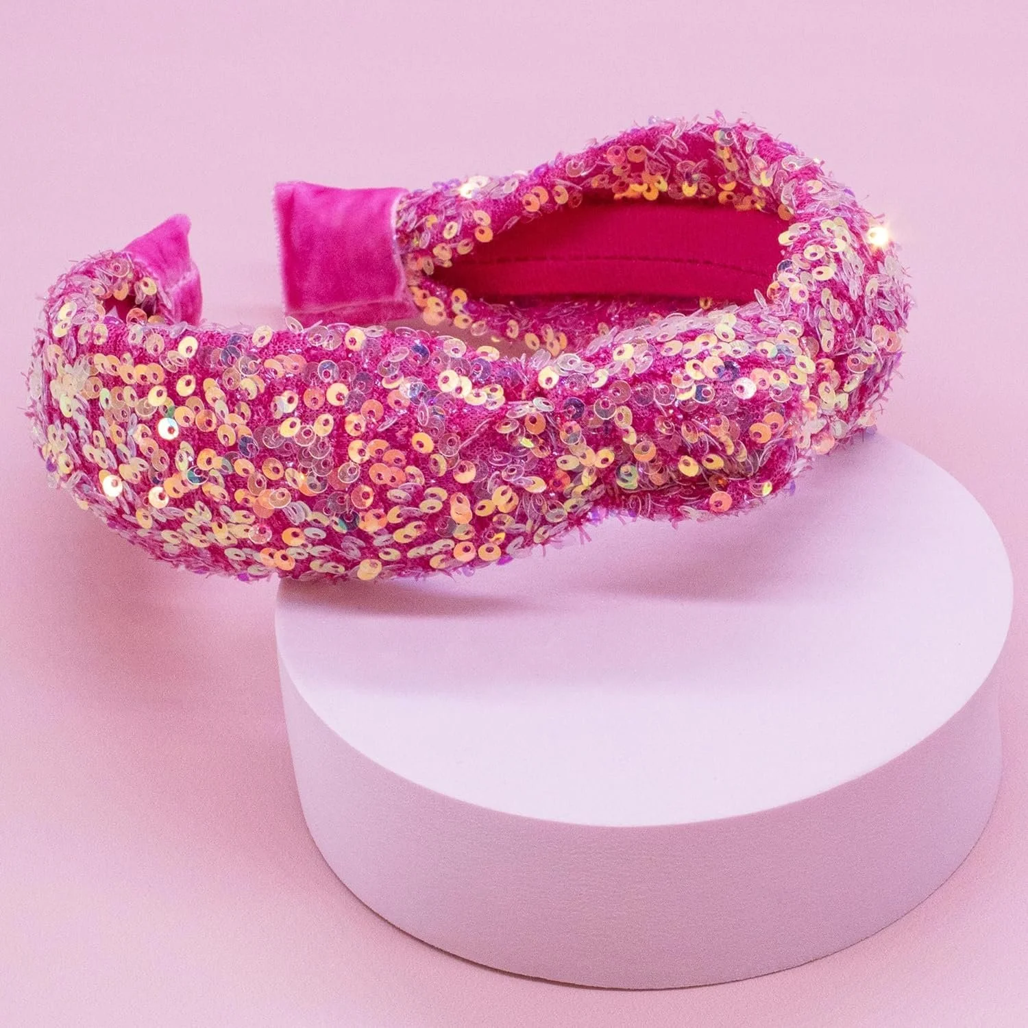 Обруч Рожевий Блискучий для Дівчат та Жінок, фото №9