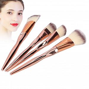 Набор кистей для макияжа лица Verdant Touch, 4 шт., коричнево-белый ворс synthetic.ua - Фото 1