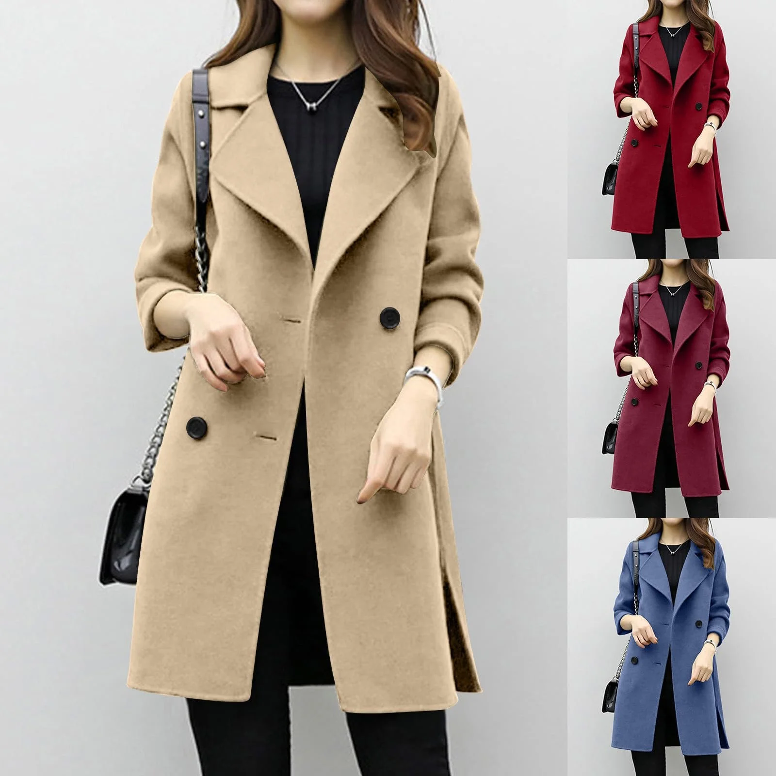 Шерстяное пальто Женское элегантное однотонное, фото №3 Шерстяное пальто Женское элегантное однотонное, фото №3