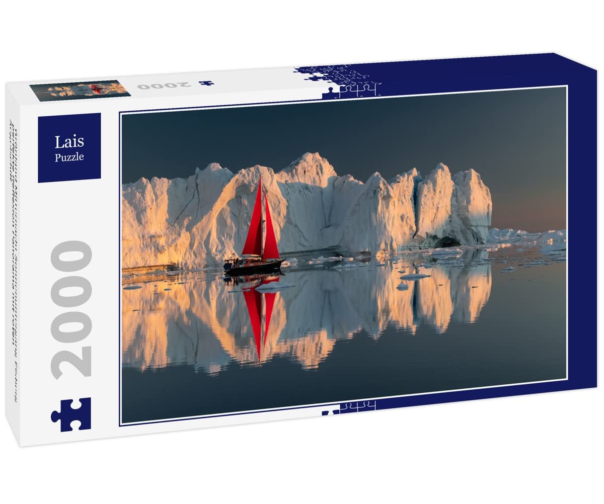 Пазл Lais Puzzle Greenland Midnight Sunset Iceberg Panorama 2000 деталей, фото №1
