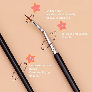 Пензель для підводки очей вигнута багатофункціональна, для консилера, гелю, пухнаста synthetic.ua - Фото 1