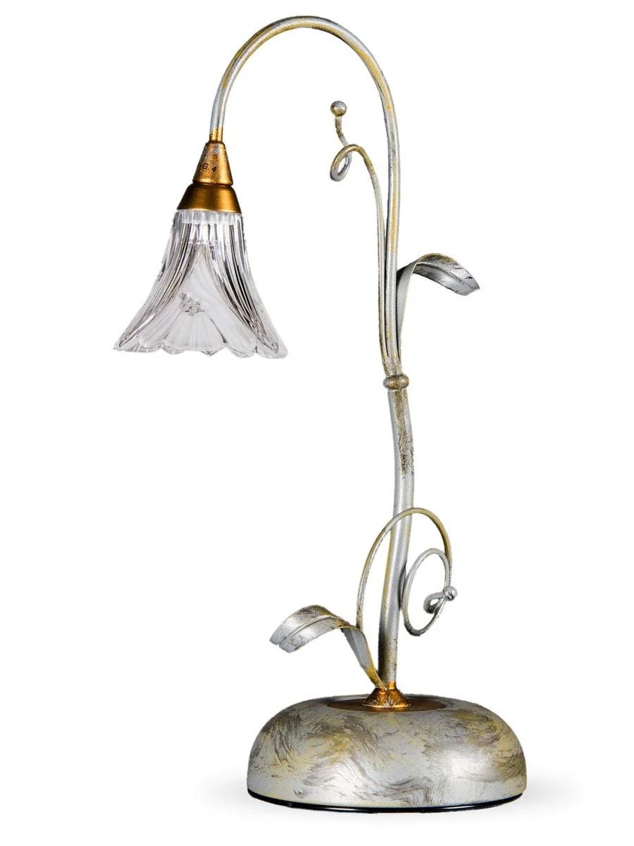 Настільна лампа Florentine 413415 Floral Country House Style Antique Silver Crystal, фото №1