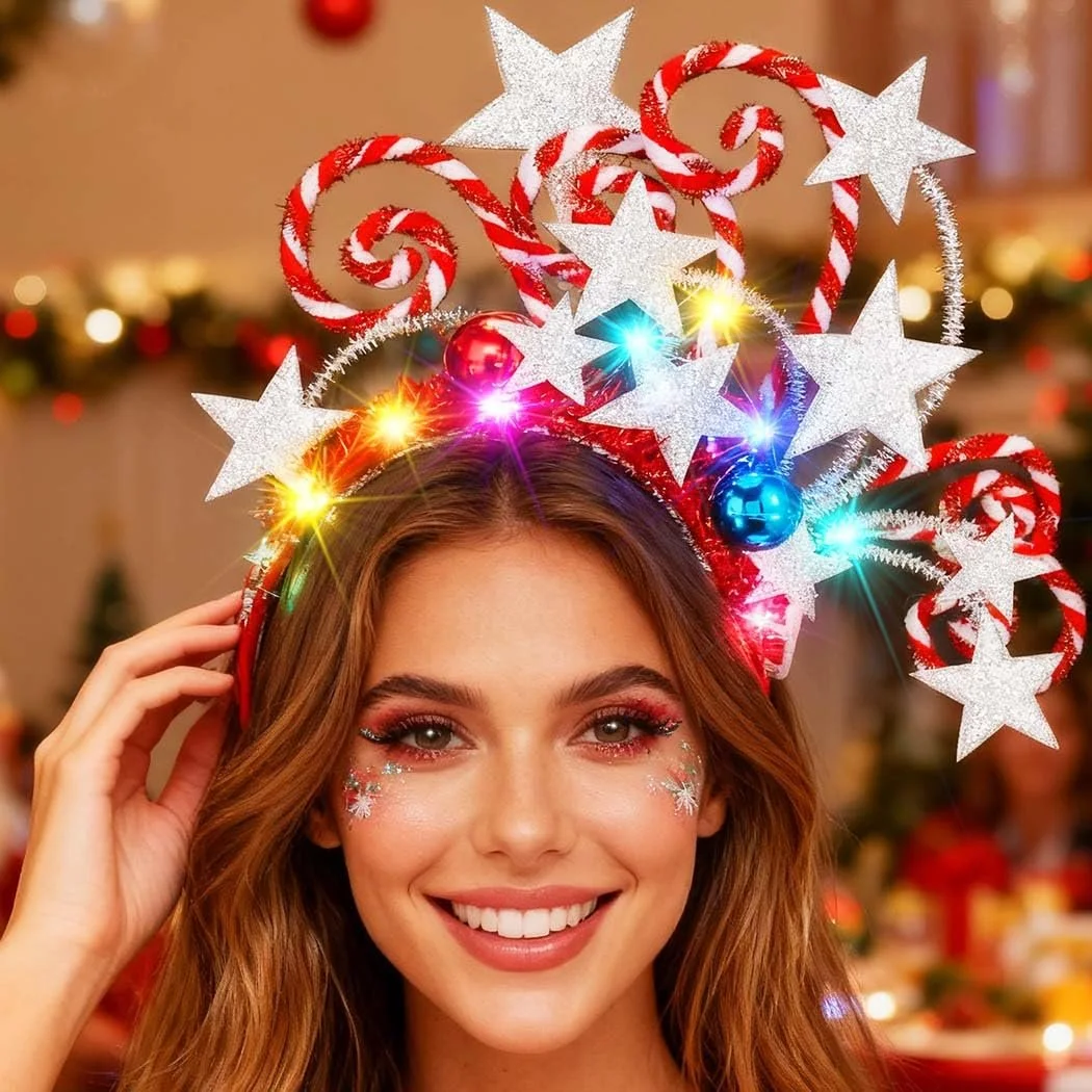 Обруч для волосся зі світними зірками Reaky LED, фото №4