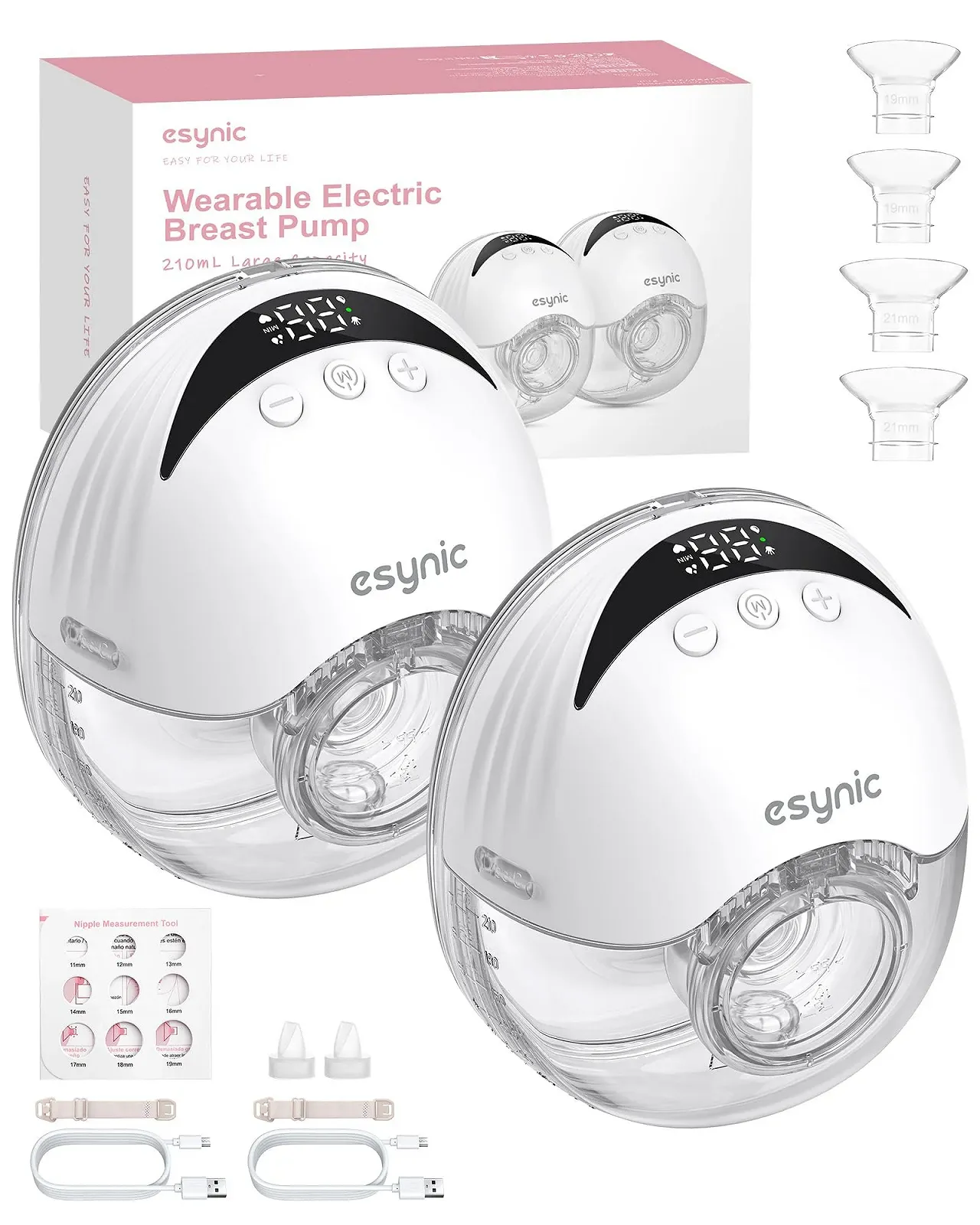 Молоковідсмоктувач електричний портативний eSynic Hands-Free 210 мл 4 режими 12 рівнів 2 шт. White, фото №1 Молоковідсмоктувач електричний портативний eSynic Hands-Free 210 мл 4 режими 12 рівнів 2 шт. White, фото №1