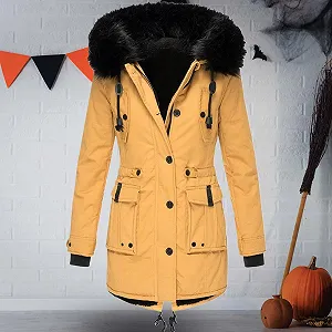 Куртка DKLOVIFU зимняя с флисовой подкладкой, капюшоном и утеплителем synthetic.ua - Фото 1