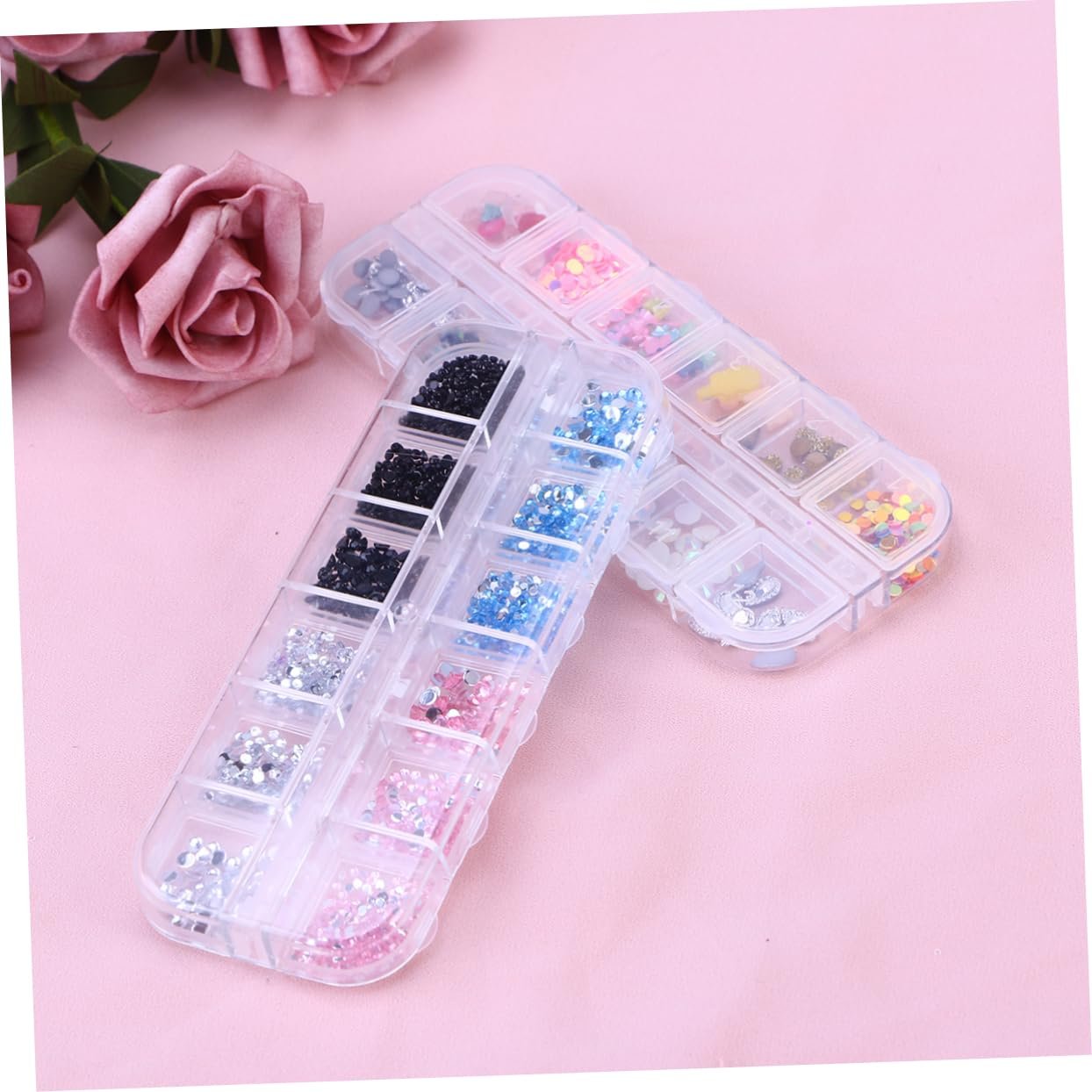 Набор для ногтей Healvian 4 шт. Блестящие заклепки для ногтей, искусственные жемчужины для ногтей, блестки для ногтей разных форм, фото №6