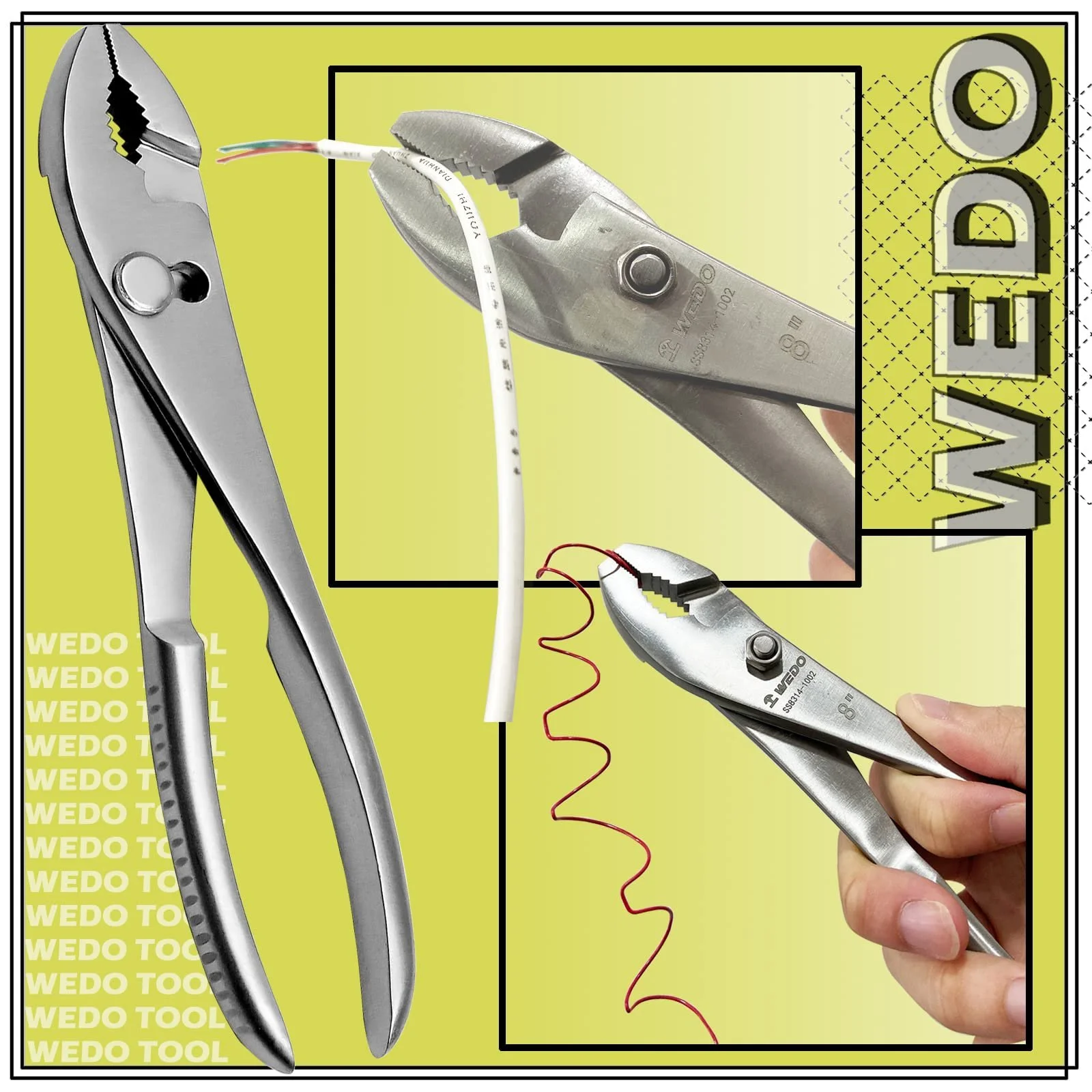 Плоскогубцы с регулируемым шарниром WEDO, нержавеющая сталь, 200 мм, фото №5