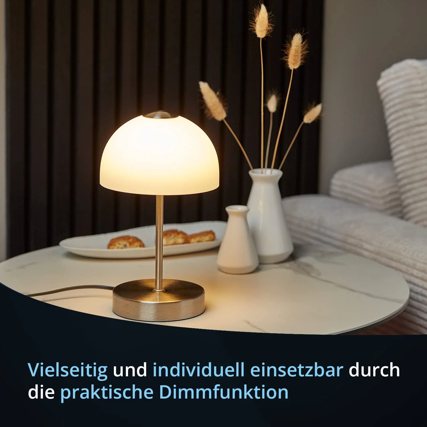 Настільна лампа KHG LED Сенсорний диммер 3000K 420 лм 5 Вт Висота 25 см, фото №6