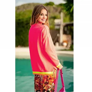 Кофта Miss Goodlife Namaste V Neck MG11330 Женская Неоновый Розовый/Неоновый Желтый synthetic.ua - Фото 1