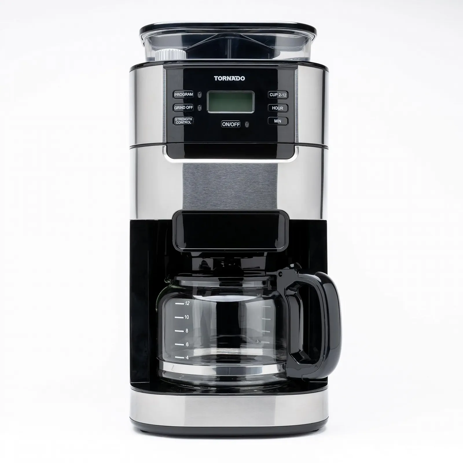 Кавомашина Tornado TCM-1025A-GS з конічною кавомолкою 1.5 L 12 чашок Нержавіюча сталь, фото №2